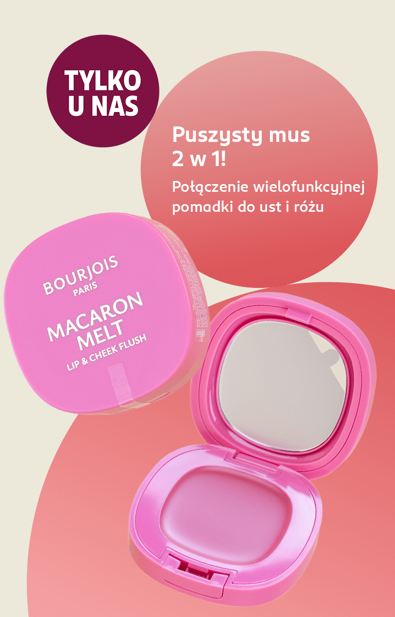 Tylko u nas - puszysty mus 2 w 1 Bourjois Paris Macaron Melt Lip & Cheek flush.